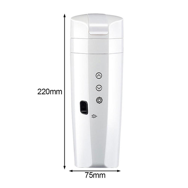 70W Real-time Temperature Vehicle Heating Cup 12V 24V Waterproof Stainless Steel Car Kettle Water Heater Car Mug Travel Kettle - Memoriex