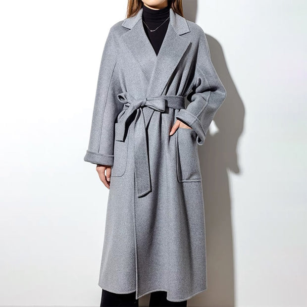 Cashmere Woollen Long coat | Fur Jackets Ladies | Trench coats - Memoriex