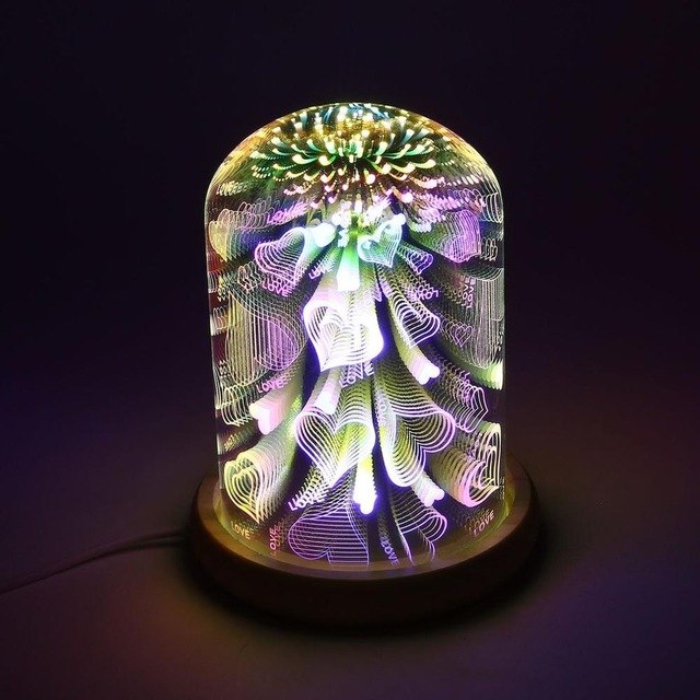 3D Night Light Magic Desk Table Lamp with Glass Cover LED USB Atmosphere Light 37D