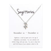 Birthday Gifts 12 Constellation Zodiac Pendant Necklace With White Card - Memoriex
