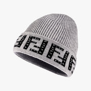 Letter Beanie Hat for Women Winter Hat Soft Knitted Skullies Hat Warm Thick Bonnet Cap Female Hats for Girl hat - Memoriex