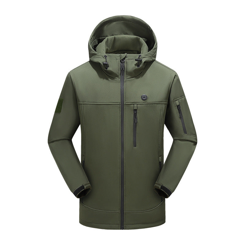 New intelligent constant temperature heating jacket for autumn and winter, soft shell cotton jacket, USB powered windproof and warm mountaineering suit - Memoriex 