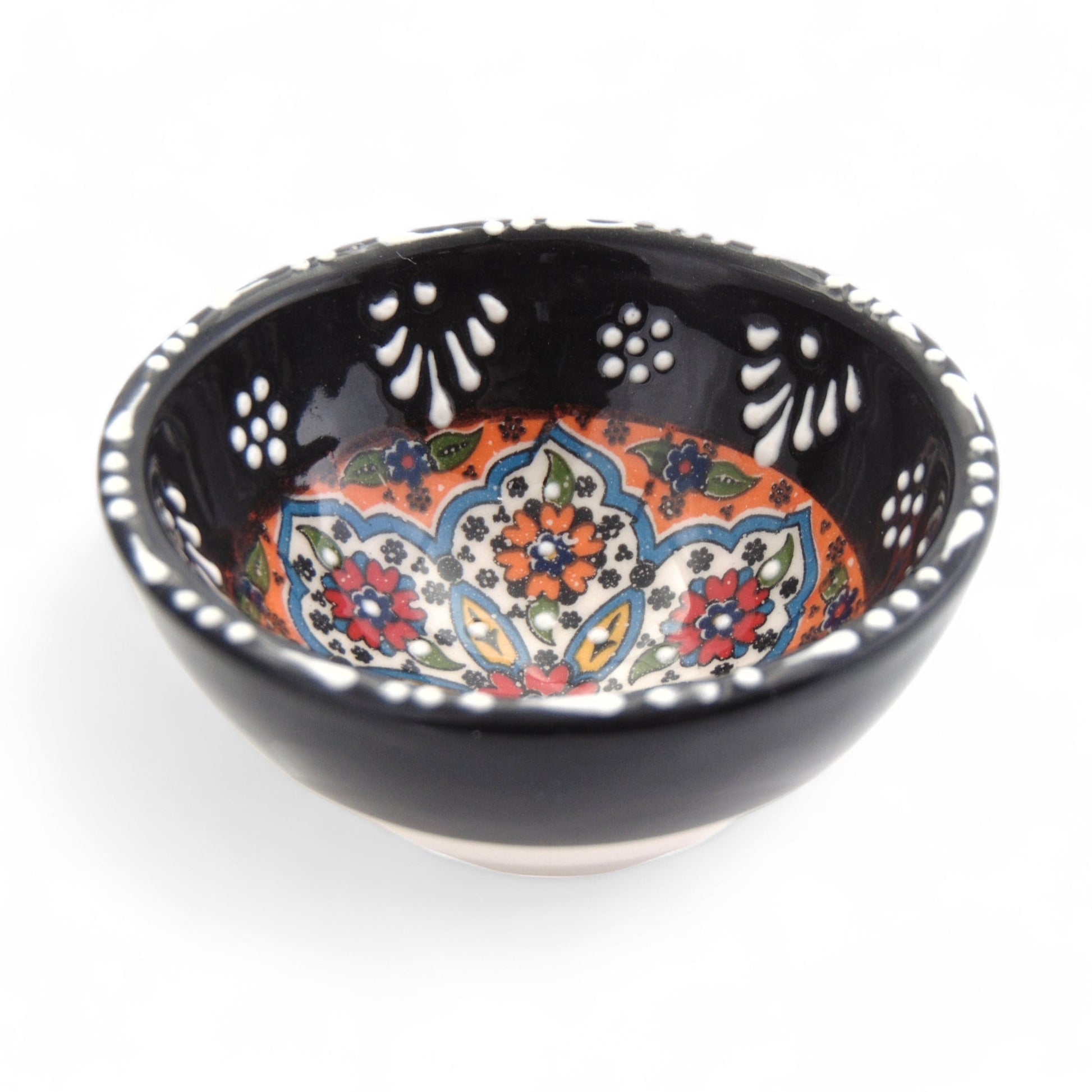 Handmade Ceramic Bowl Mexican Black 8cm-1