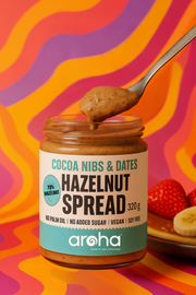 Aroha Cocoa Nib Hazelnut Spread 73% Hazelnut, 320 gr-4