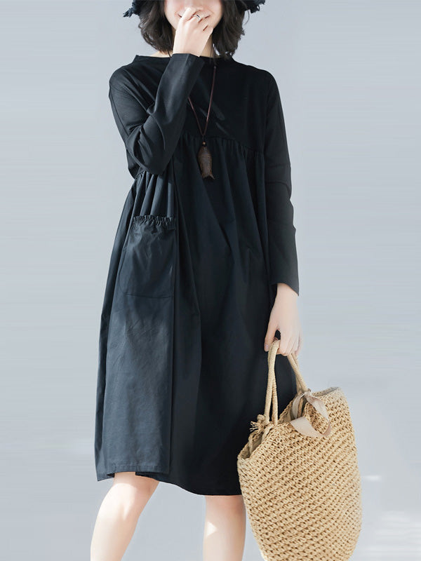 Original Split-Joint Long Sleeve Dress by migunica-1