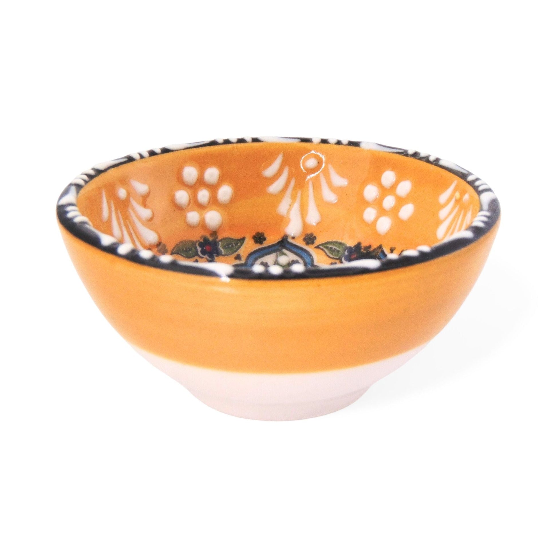 Handmade Ceramic Bowl Mexican Yellow 8cm-2