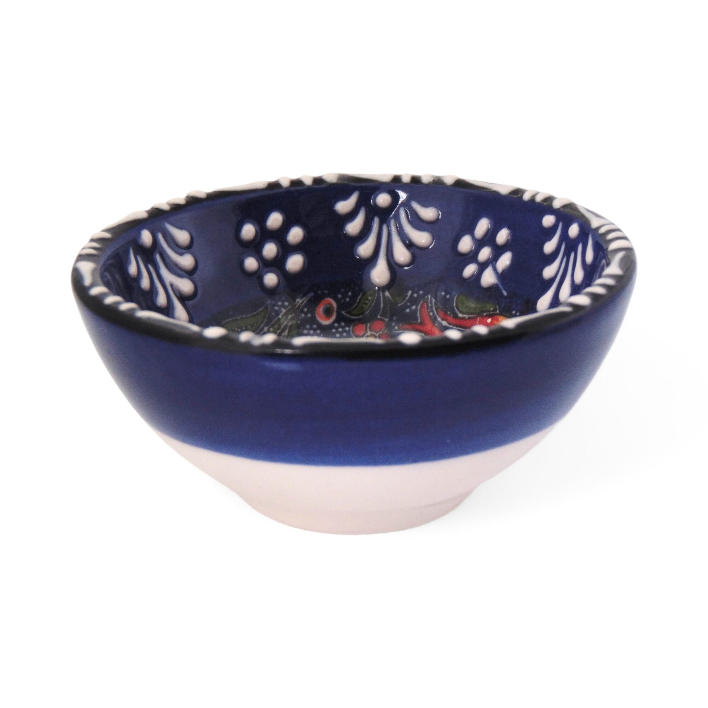 Handmade Ceramic Bowl Tulip Navy 8cm-2