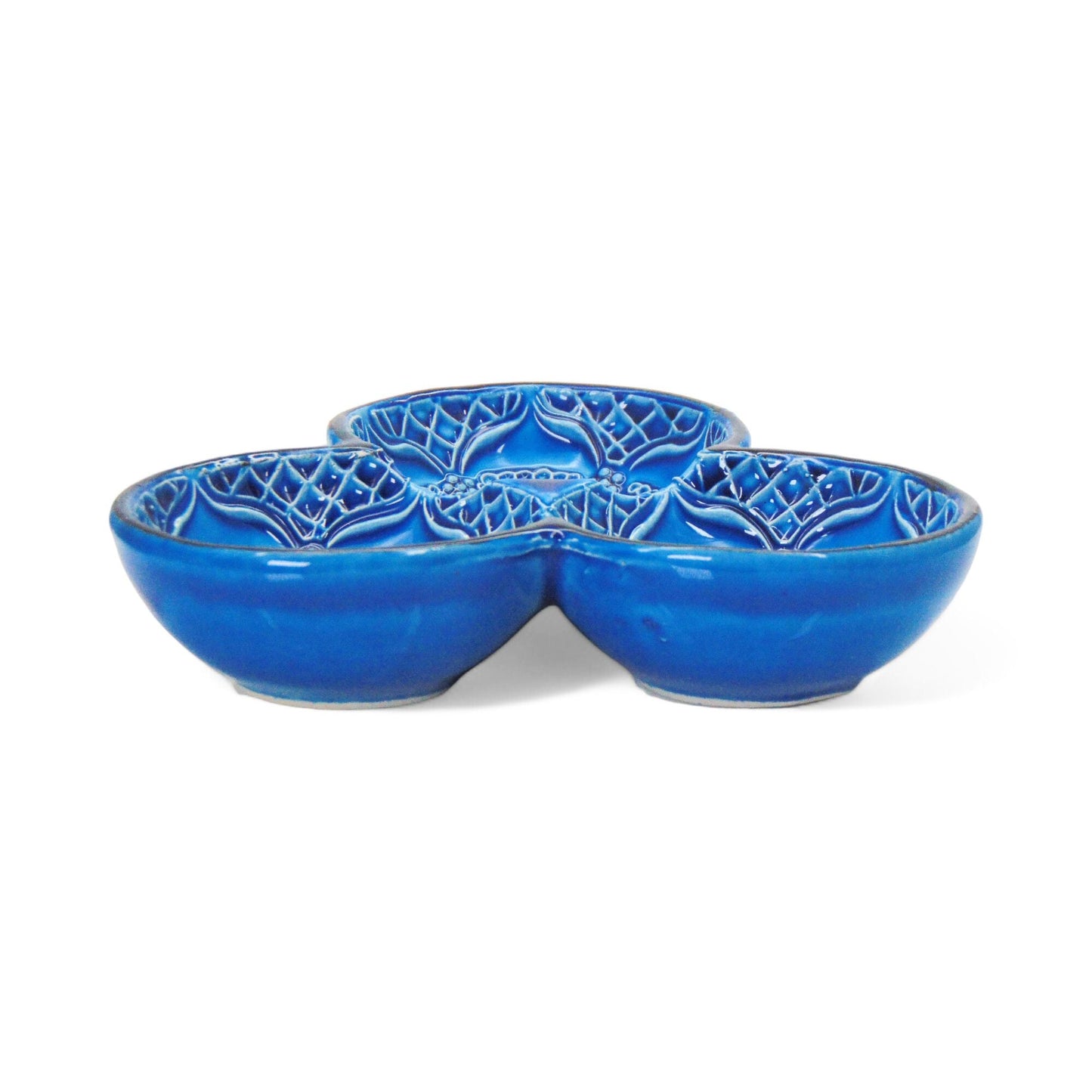 3-in-1 Circles, Blue Snack and Dip Bowl, Divided Servings-2