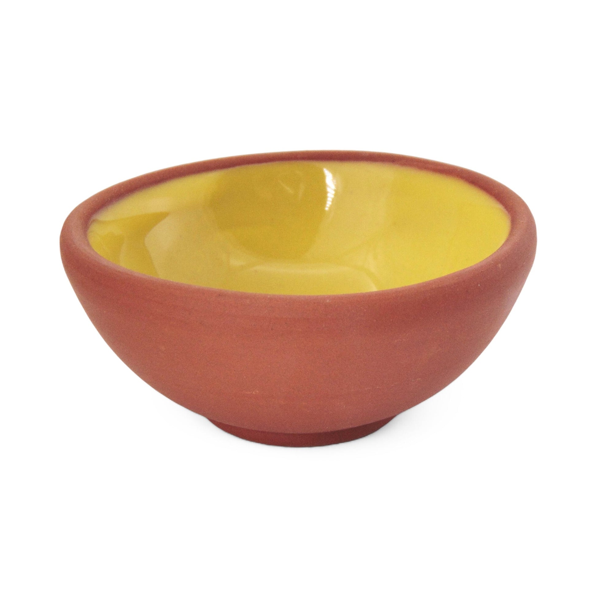 Handmade Ceramic Bowl Moroccan Lemon Yellow 8cm-2