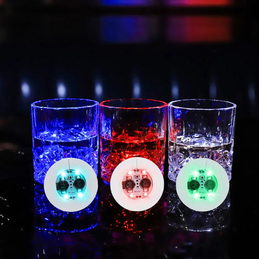 3 Flashing Modes LED Bottle Coaster Lights for Bar Decor-0