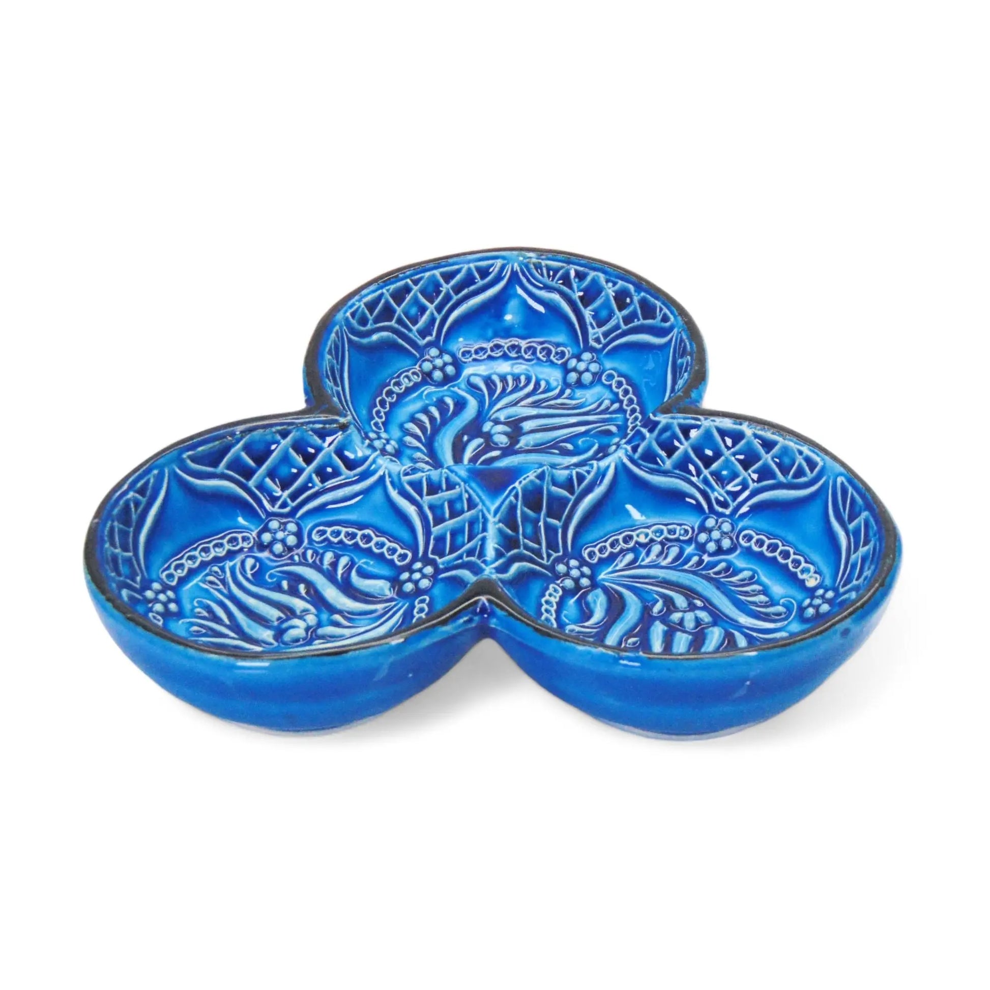 3-in-1 Circles, Blue Snack and Dip Bowl, Divided Servings-0