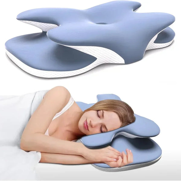 Contoured Memory Foam Pillow with Cooling Ice-Feel Cover,...