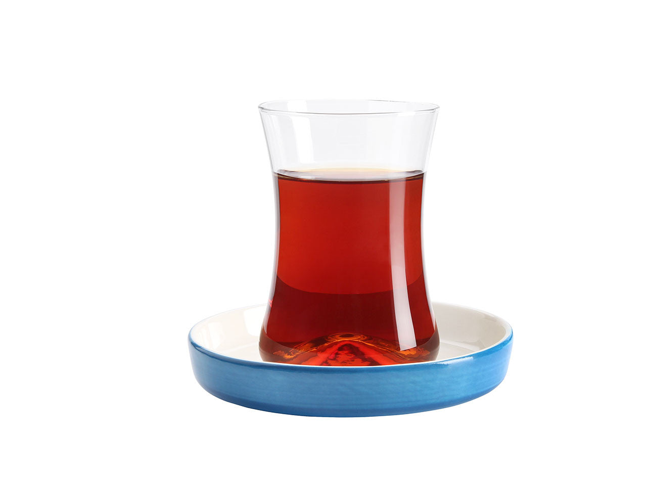 Istanbul Tiryaki Tea Glass and Saucer - Blue-1