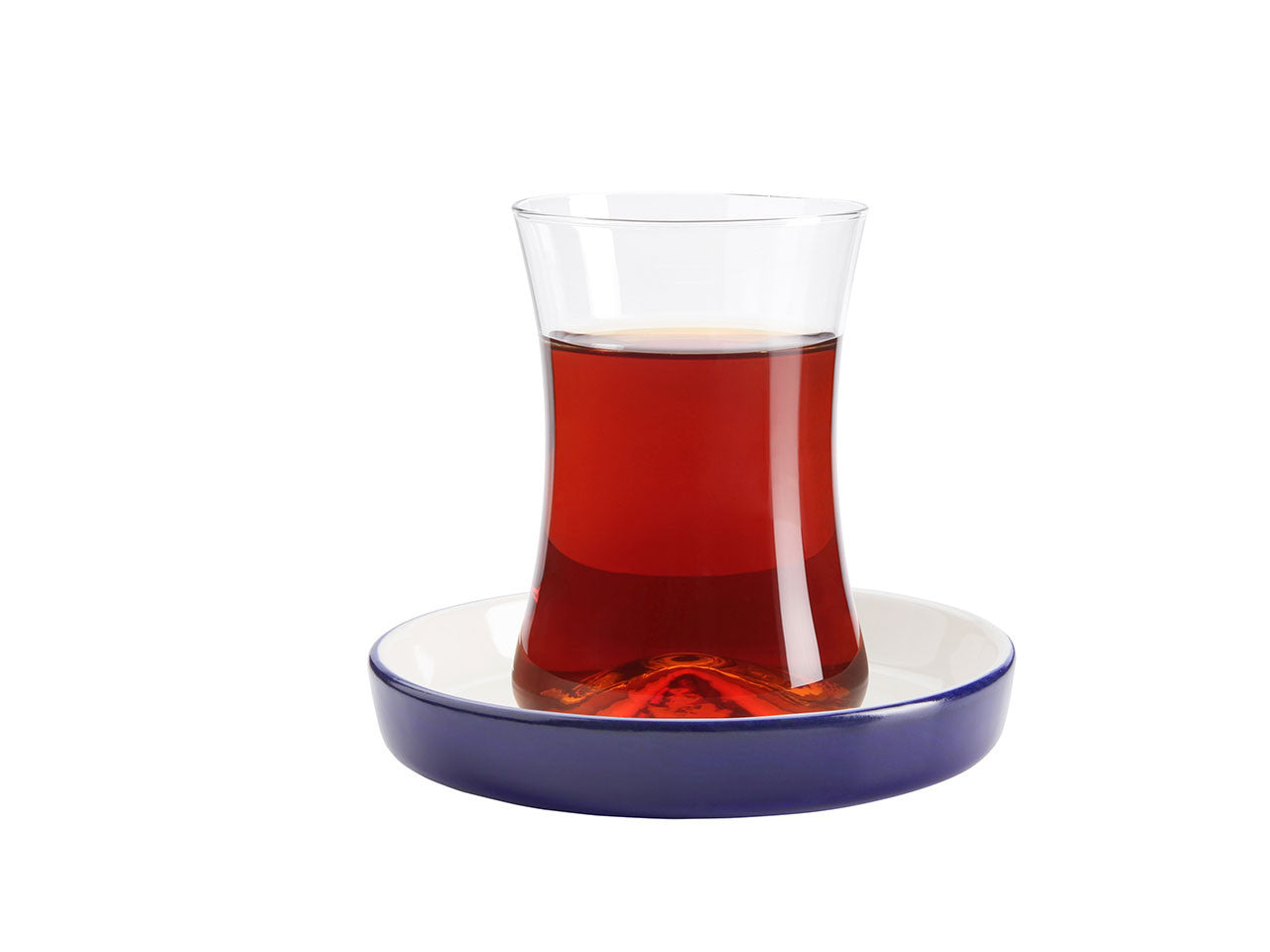 Istanbul Tiryaki Tea Glass and Saucer - Dark Blue-1