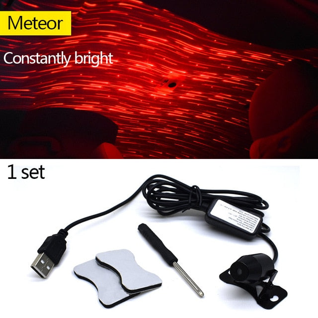 Light Projector Car Decoration Light USB LED Starry Sky Star DJ RGB Laser Projector Music Sound Remote Control Auto Car Styling - Memoriex 