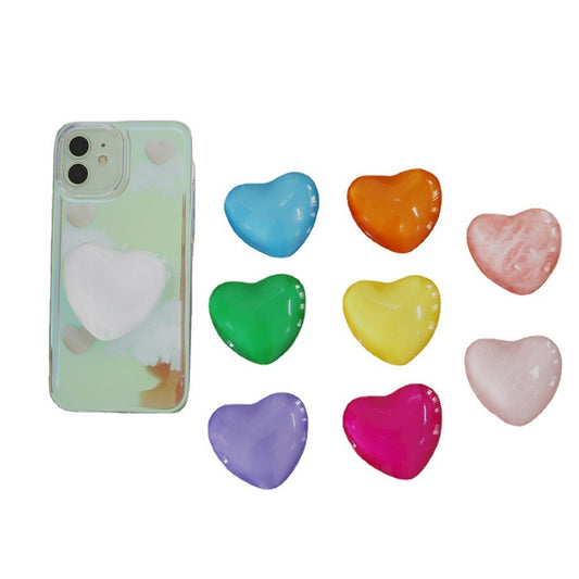 Candy colored heart-shaped stand three-dimensional heart-shaped crystal white stand cute small stand universal - Memoriex 