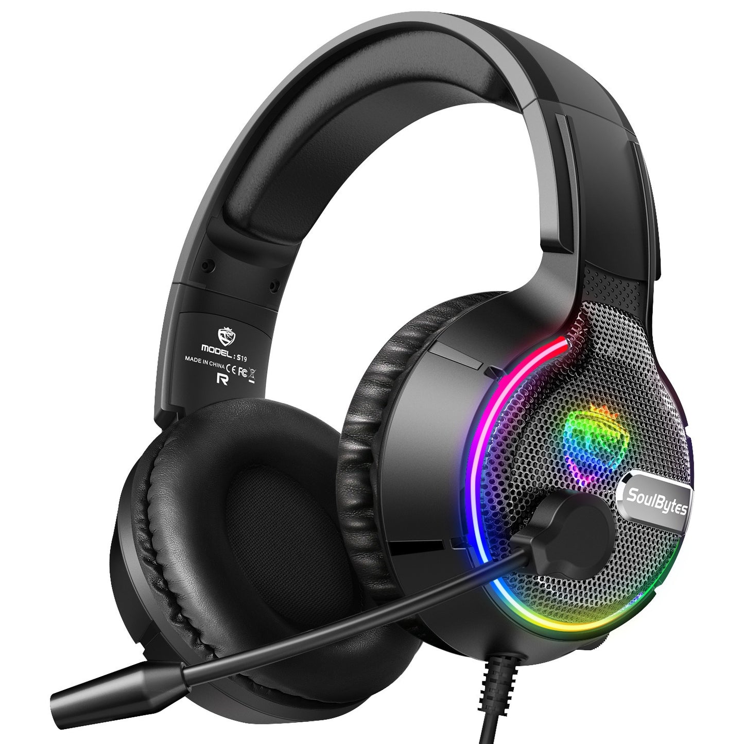 Head mounted gaming headset Soulbytes S19 wired RGB computer headset anchor gaming headset