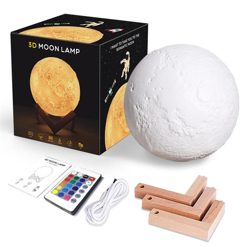 3D Print Moon Lamp Night Light Photo Custom