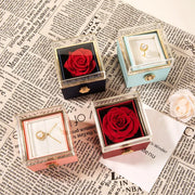 360° Flip Rose Gift Box Necklace Ring Gift Box For Women Girlfriend 2024 Hot Best Valentine Mother Day Birthday Gift Decoration - Memoriex 