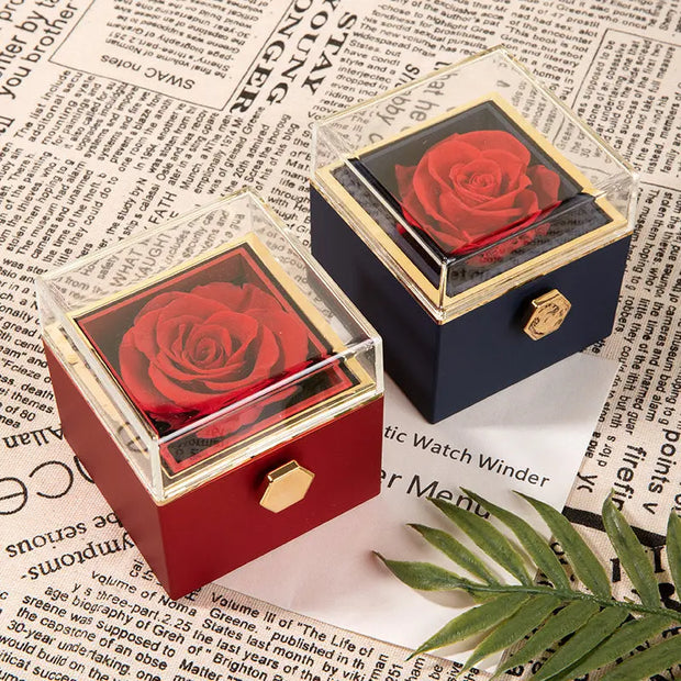 360° Flip Rose Gift Box Necklace Ring Gift Box For Women Girlfriend 2024 Hot Best Valentine Mother Day Birthday Gift Decoration - Memoriex 