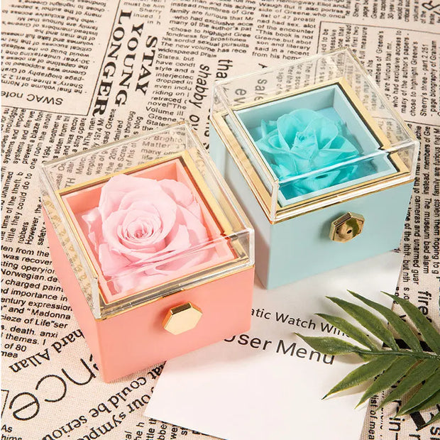 360° Flip Rose Gift Box Necklace Ring Gift Box For Women Girlfriend 2024 Hot Best Valentine Mother Day Birthday Gift Decoration - Memoriex 