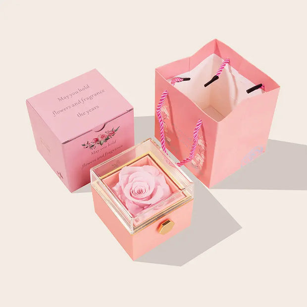 360° Flip Rose Gift Box Necklace Ring Gift Box For Women Girlfriend 2024 Hot Best Valentine Mother Day Birthday Gift Decoration - Memoriex 