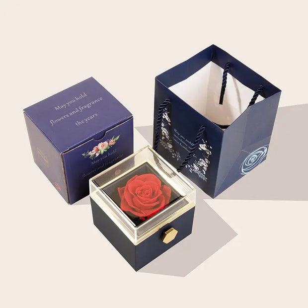 360° Flip Rose Gift Box Necklace Ring Gift Box For Women Girlfriend 2024 Hot Best Valentine Mother Day Birthday Gift Decoration - Memoriex 