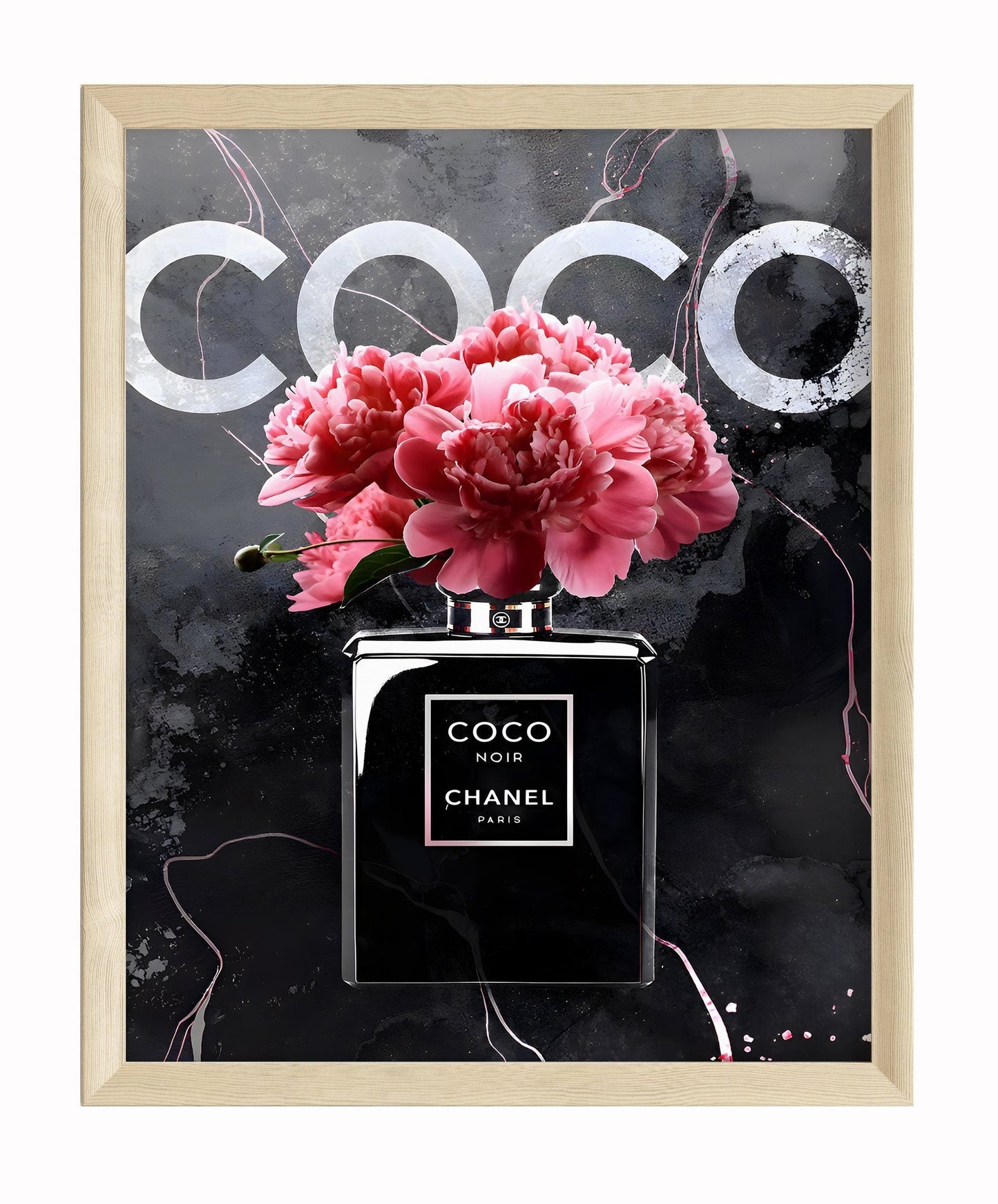 Coco Chanel Poster · Zeitlose Eleganz: Die Blüte des Chanel Noir · Farbenfrohe Verführung · Wand Dekoration · ohne Rahmen-2