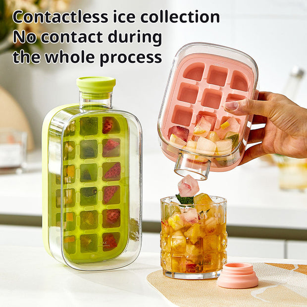 Ice - covered tray; freezer - overflow prevention ice tray - Memoriex