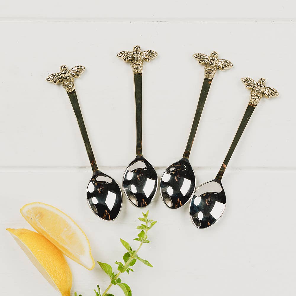 4 Gold Bee Spoons-1