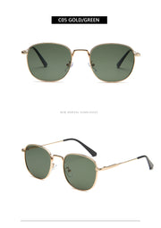 New Retro Small Frame Sunglasses Men And Women Trend Metal Square Wild Sunglasses - Memoriex