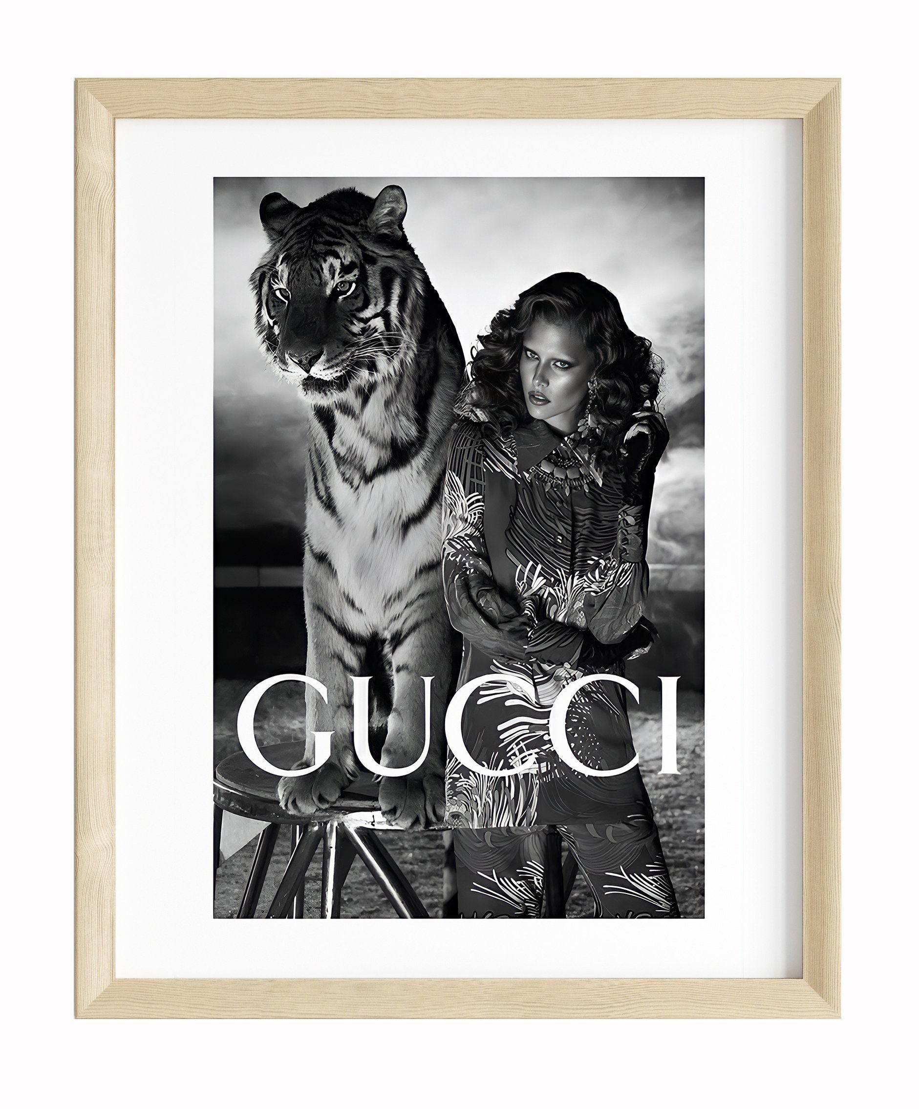 Gucci Poster · Wild und Schön · Gucci’s Starke Schönheit · Tigerstärke ·Exotische Pracht · Wand Dekoration · ohne Rahmen-2