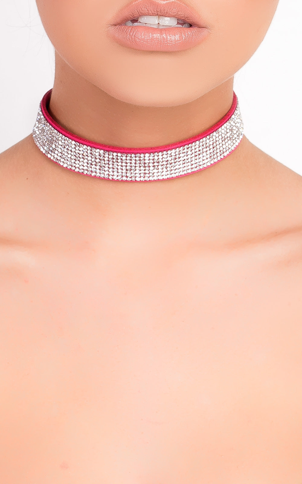 Suede Diamante Choker-1