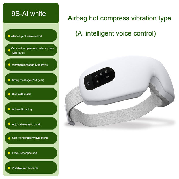 Eye massager airbag vibration intelligent AI voice hot compress eye protection device - Memoriex