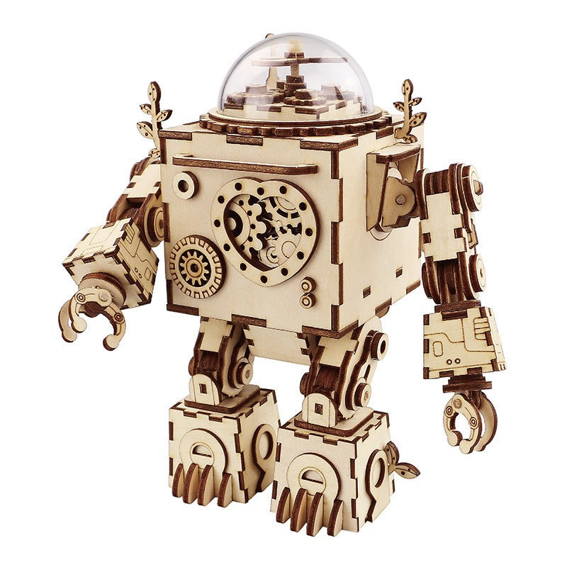 DIY handmade punk style robot music box birthday gift for girls and boys decoration ornament creativity - Memoriex 