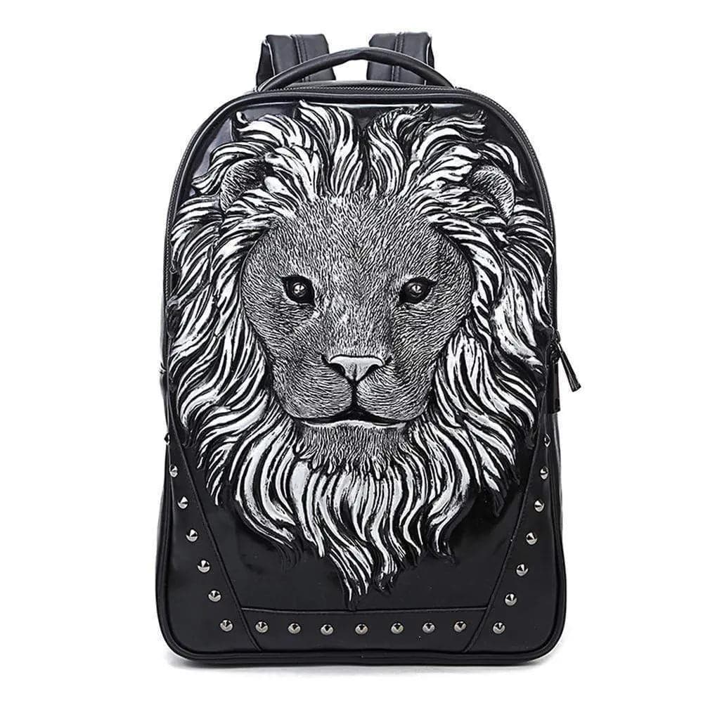 3D Backpack 3D Lion Head Modeling Backpack Outdoor Backpack Travel Backpack Computer Bag-0