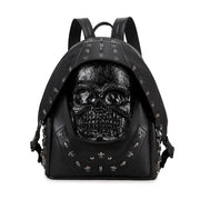 3D Backpack 3D  PU Leather Skull Studded Computer Backpack-1