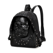 3D Backpack 3D  PU Leather Skull Studded Computer Backpack-3