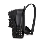 3D Backpack 3D  PU Leather Skull Studded Computer Backpack-4