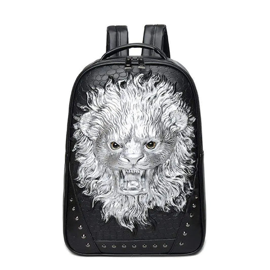 3D Backpack Laughing Lion Backpack Outdoor Travel Backpack Computer Bag-0