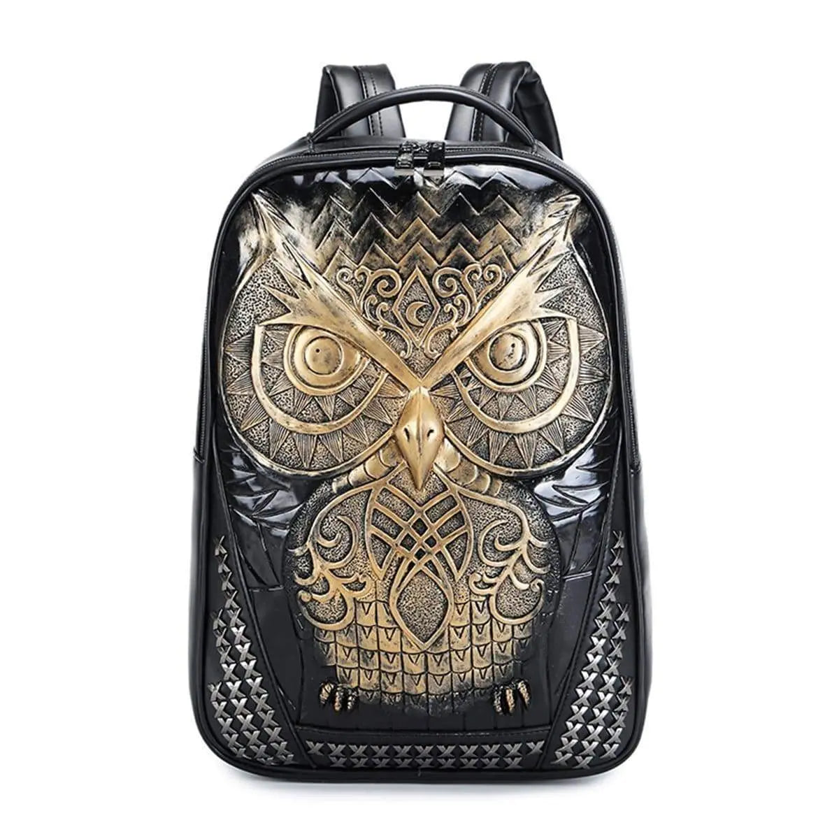 3D Backpack ,Fashion Punk Rivets Waterproof 3D Owl Backpack Laptop Computer Knapsack Bags-1