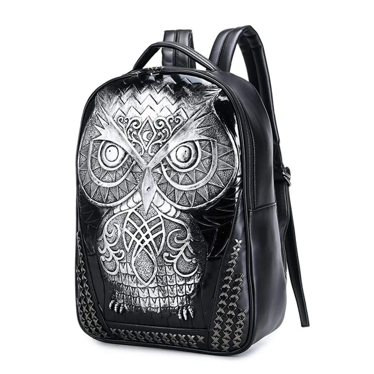 3D Backpack ,Fashion Punk Rivets Waterproof 3D Owl Backpack Laptop Computer Knapsack Bags-2