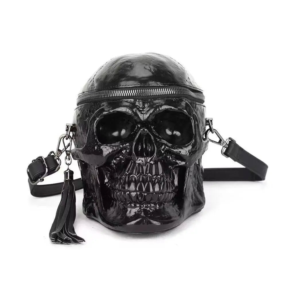 3D Bags Black Skull Cross Body Shoulder Bag Mini Handle Handbags-0