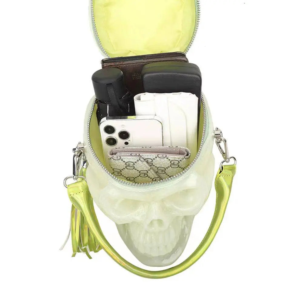 3D Bags Skull Gel Cross Body Handle Bag Glow-in-the-dark Mini Shoulder Handbag-4