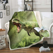 3D Dinosaur Printed Soft And Comfortable Single Office Blanket - Memoriex 