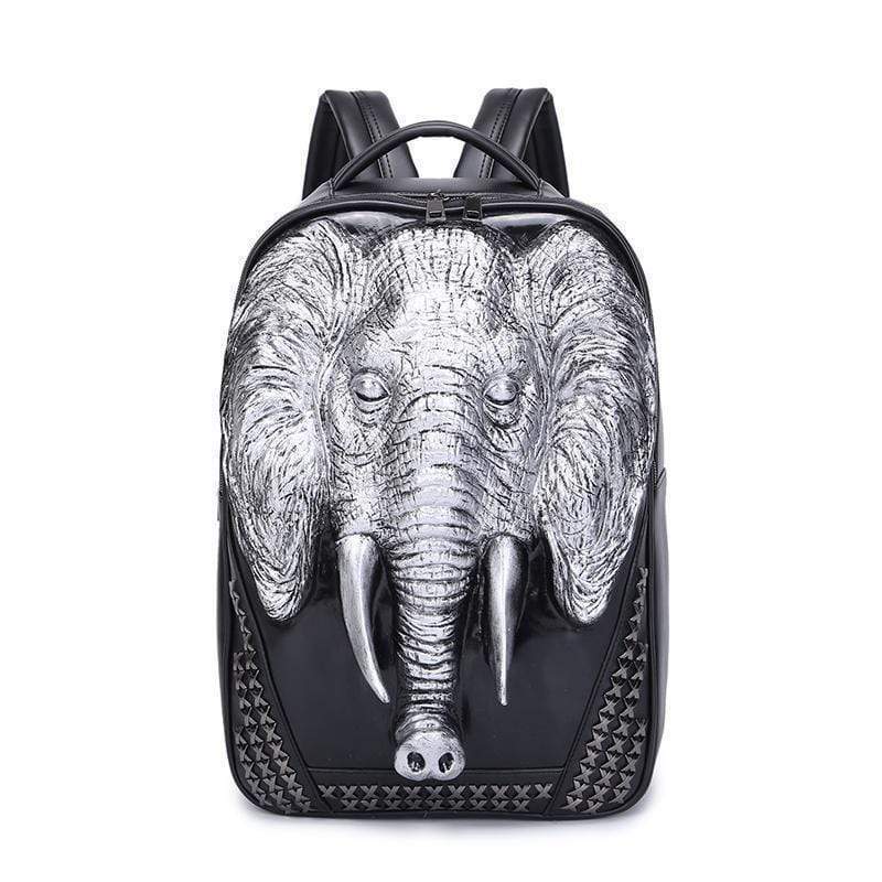 3D Elephant Backpack Studded Knapsacks  Laptop Backpack-0