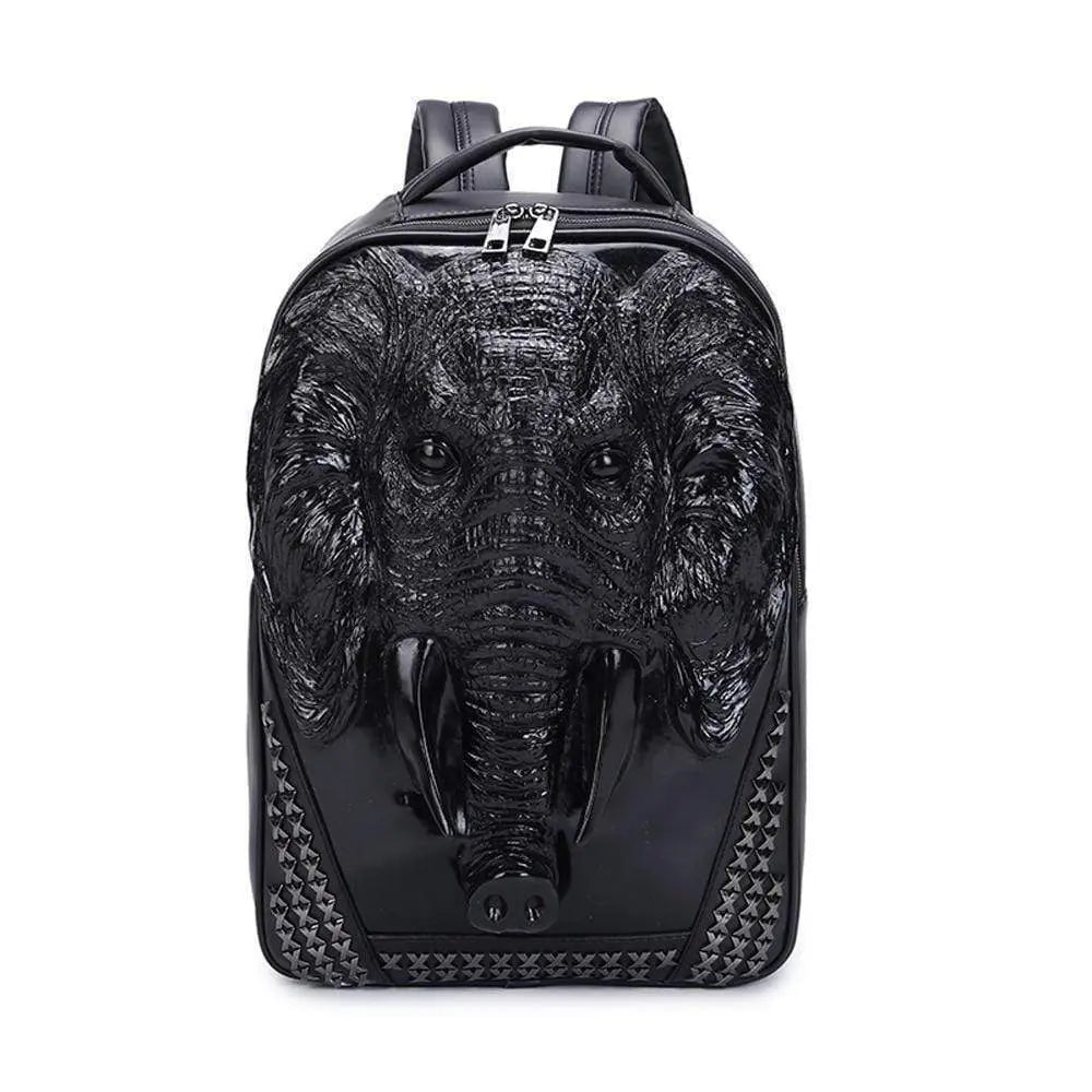 3D Elephant Backpack Studded Knapsacks  Laptop Backpack-3