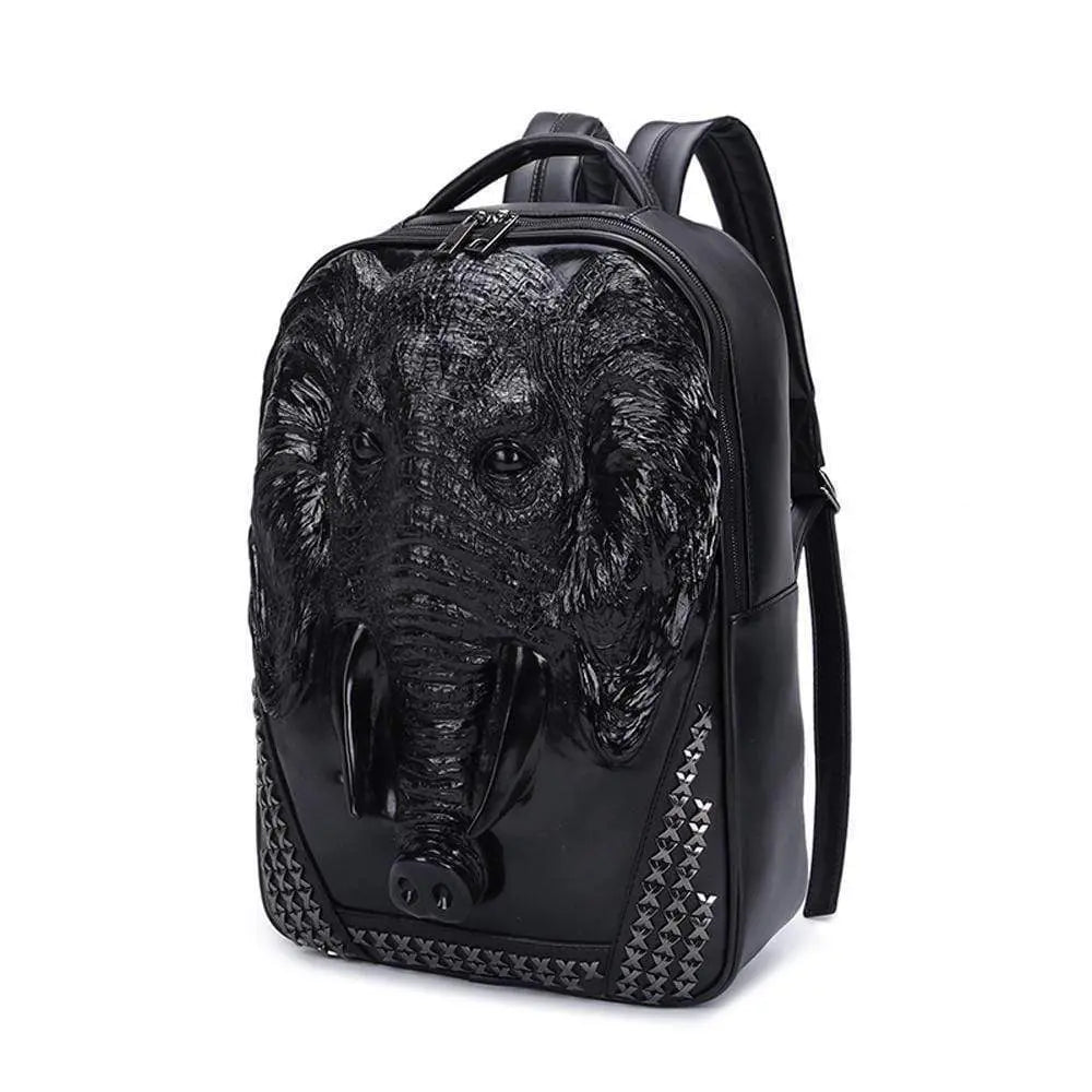 3D Elephant Backpack Studded Knapsacks  Laptop Backpack-4