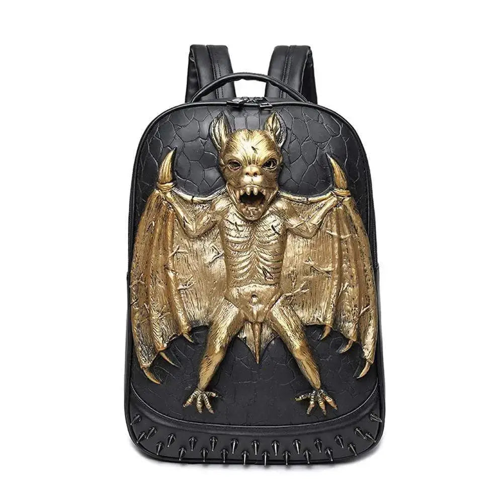 3D Evil Bat PU Studded Computer Backpack Bag-1