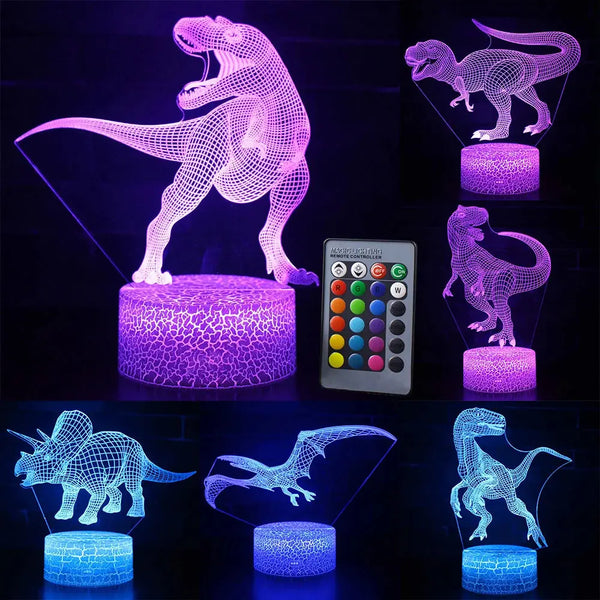 3D LED Night Light Lamp Dinosaur Series - Memoriex 